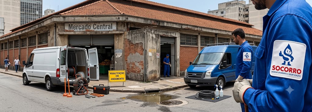 Profissional realizando Desentupimento e Manutenção Preventiva para Comércios e Empresas em Bombinhas